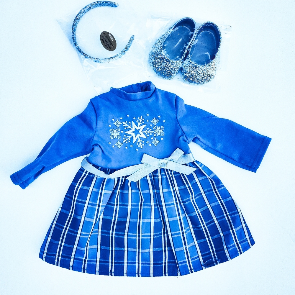 American Girl 18" Doll Dress Outift Blue
